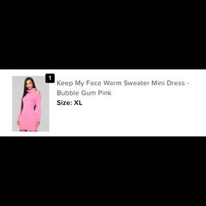 Fashion Nova “keep my face warm” XL pink sweater mini-dress!